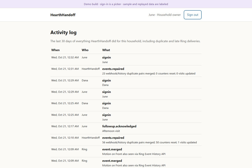 HearthHandoff – screenshot 1