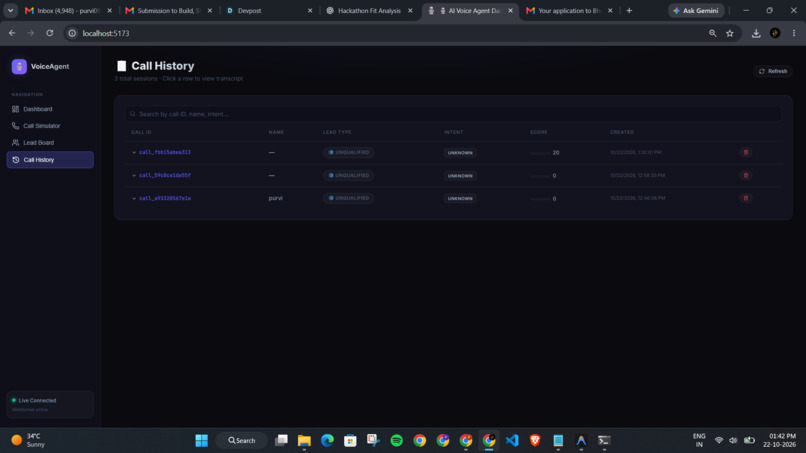  AI Voice Calling Agent Simulator – screenshot 2