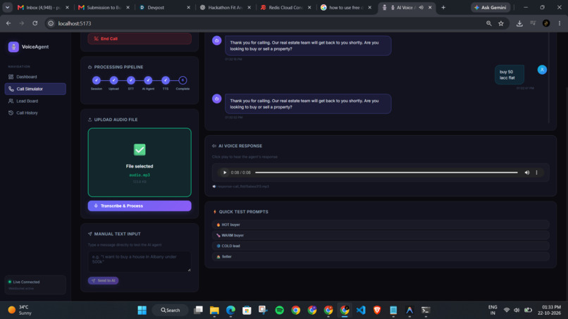  AI Voice Calling Agent Simulator – screenshot 5