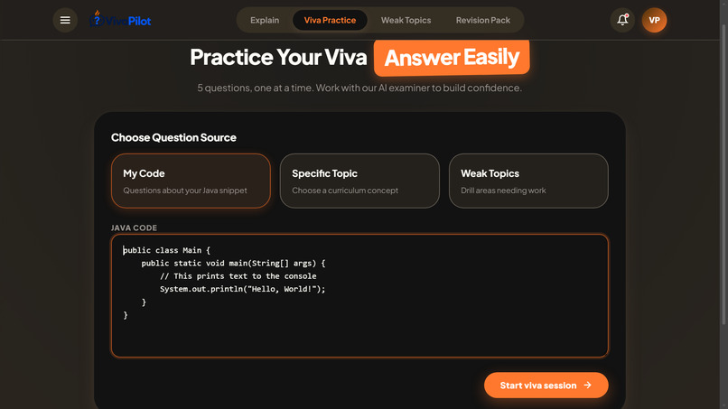 VivaPilot: AI Java Viva Trainer – screenshot 5