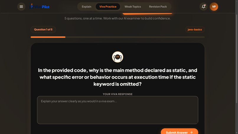 VivaPilot: AI Java Viva Trainer – screenshot 6