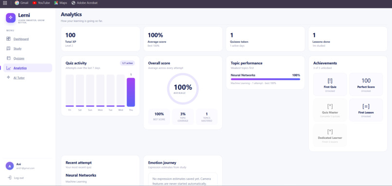 Lerni — AI-Powered Emotion-Aware Study Platform – screenshot 5