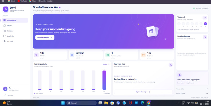 Lerni — AI-Powered Emotion-Aware Study Platform – screenshot 6