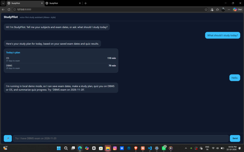 StudyPilot: Voice-First Exam Coach – screenshot 2