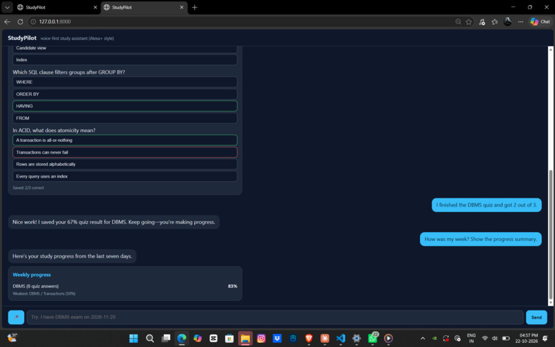 StudyPilot: Voice-First Exam Coach – screenshot 4