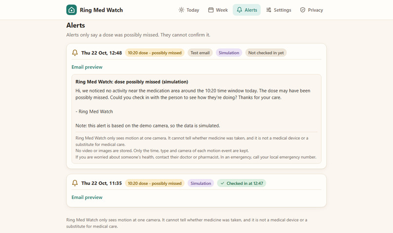 Ring Med Watch – screenshot 3