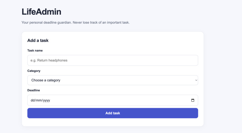 LifeAdmin – screenshot 1