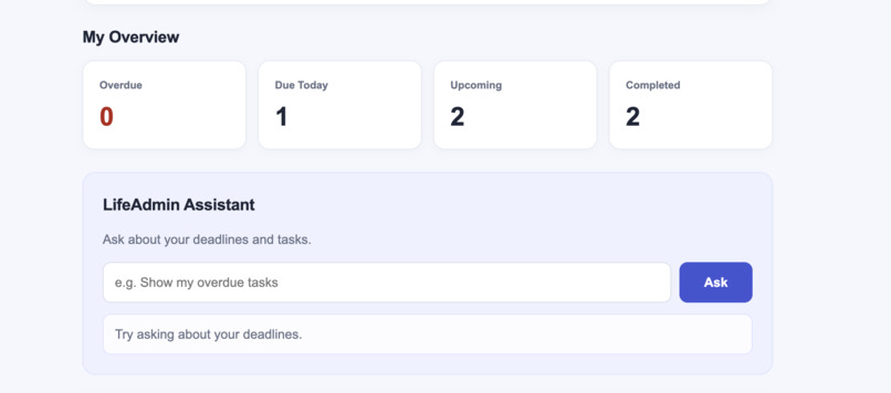 LifeAdmin – screenshot 2