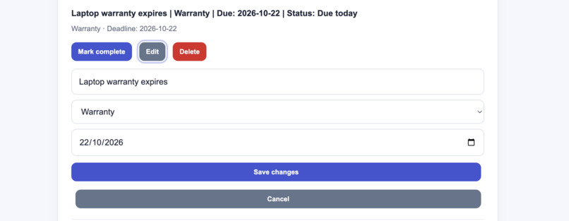 LifeAdmin – screenshot 4