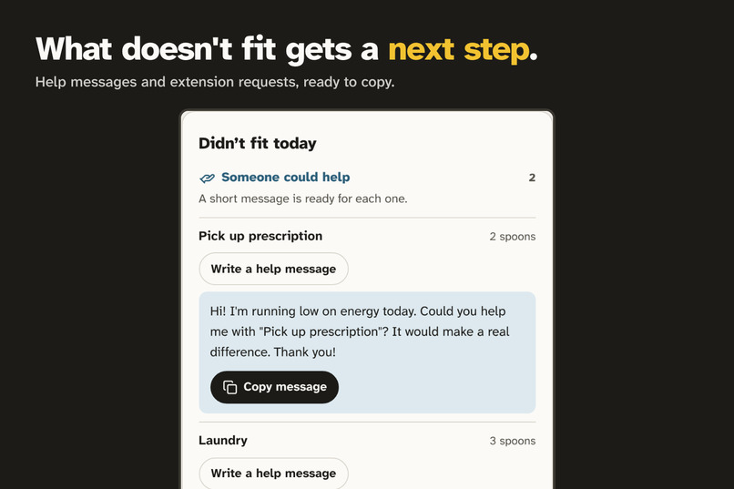 Spoons: plan your day by energy, not hours – screenshot 3