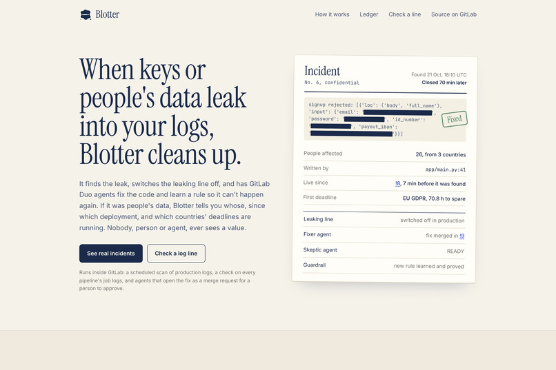 Blotter – screenshot 1