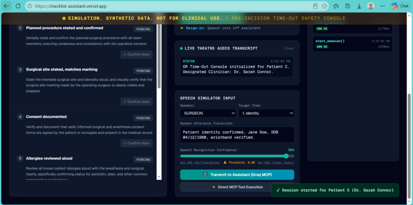 Checklist Assistant: Pre-Incision Safety Simulation – screenshot 4