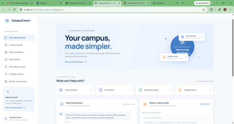 CampusCare AI – screenshot 1