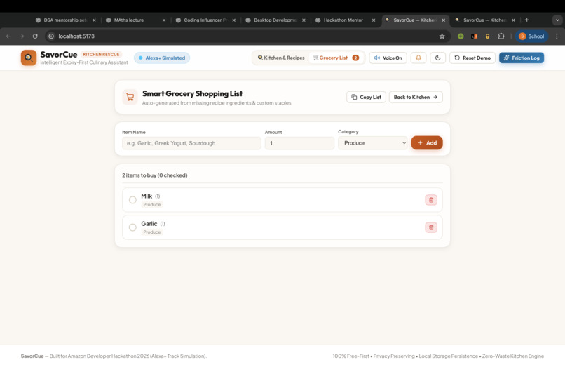 SavorCue — Intelligent Kitchen Rescue Assistant – screenshot 1