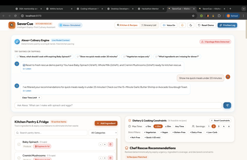 SavorCue — Intelligent Kitchen Rescue Assistant – screenshot 4