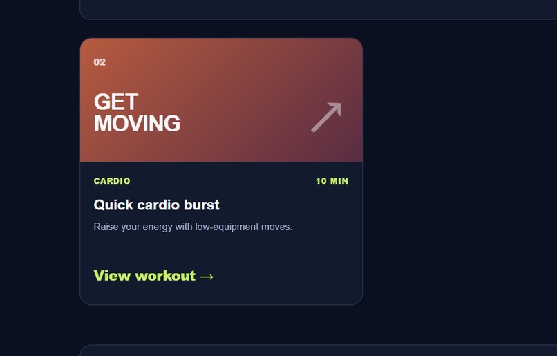 Personalized workout planner – screenshot 2