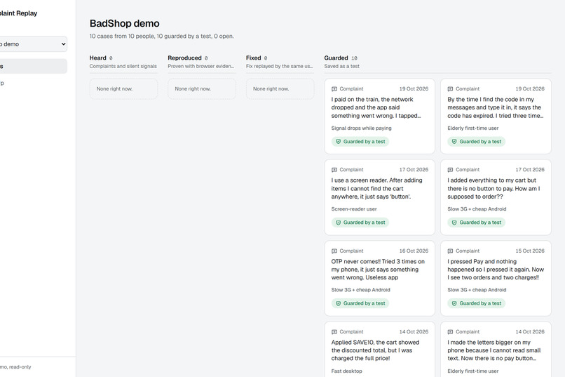 Complaint Replay – screenshot 4