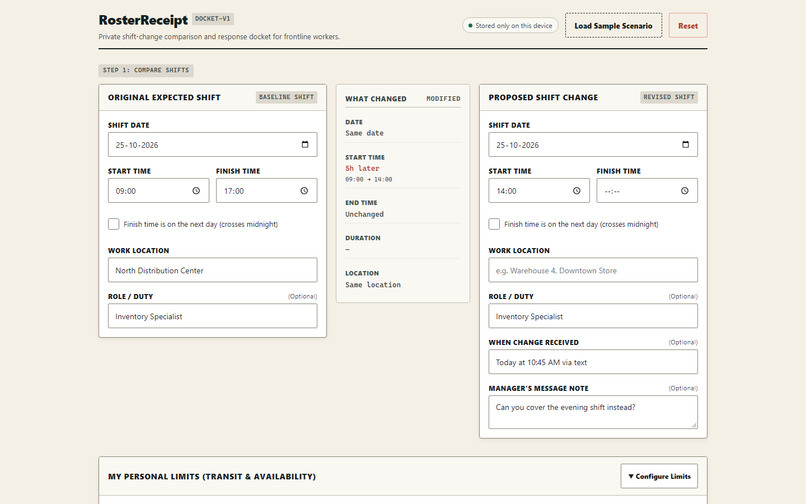 RosterReceipt – screenshot 1