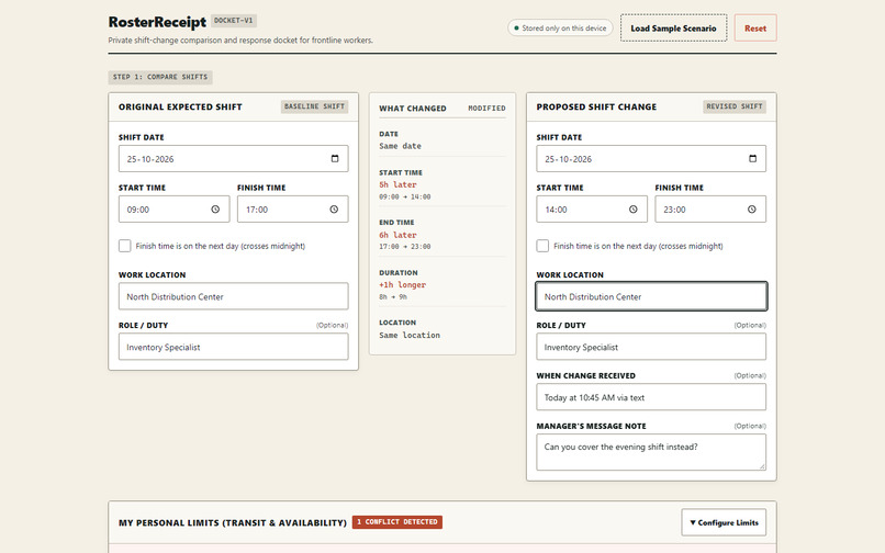 RosterReceipt – screenshot 2