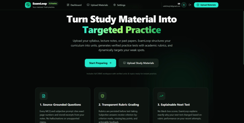 ExamLoop – AI-Powered Personalized Exam Preparation Platform – screenshot 1