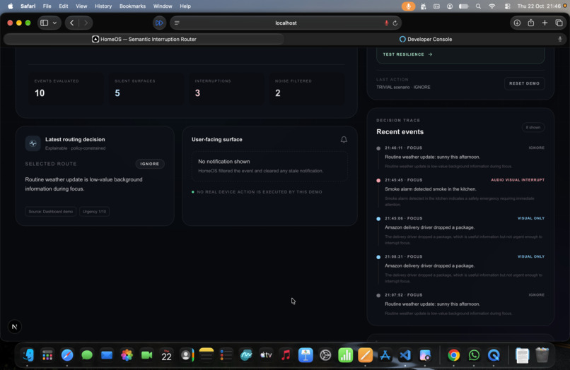 HomeOS — Semantic Interruption Router – screenshot 4