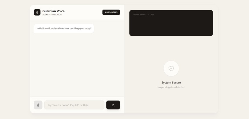 Guardian Voice: Secure Alexa+ Simulator – screenshot 1