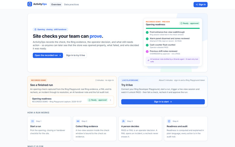 ActivityOps – screenshot 1