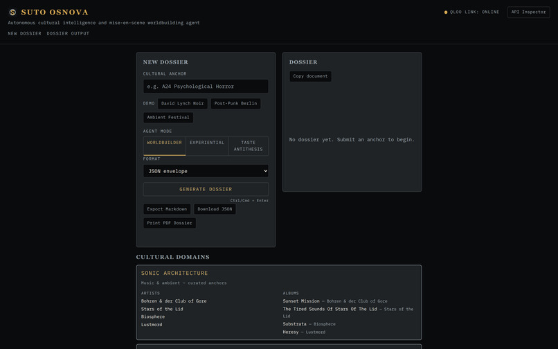SUTO OSNOVA — agentic cultural intelligence – screenshot 1