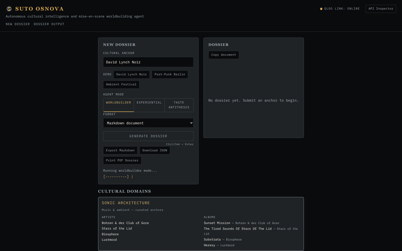 SUTO OSNOVA — agentic cultural intelligence – screenshot 2