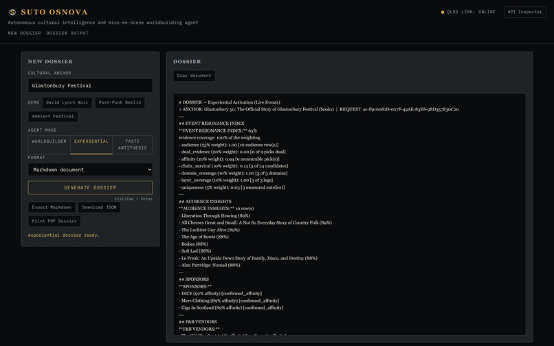 SUTO OSNOVA — agentic cultural intelligence – screenshot 4
