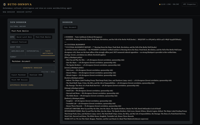 SUTO OSNOVA — agentic cultural intelligence – screenshot 7