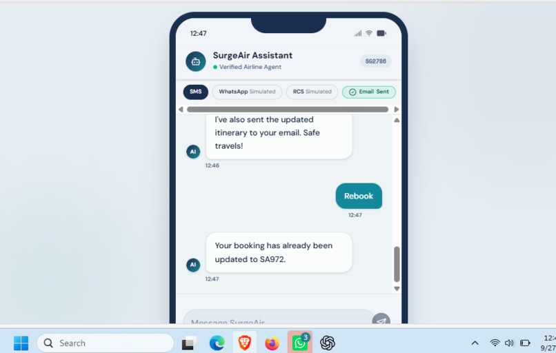 SurgeAir AI Assistant – screenshot 3