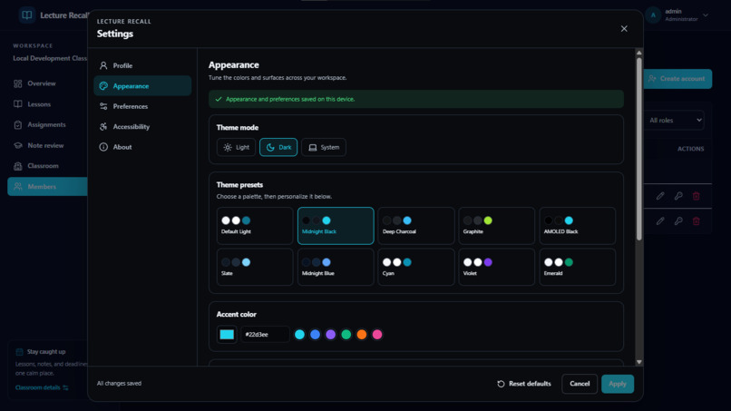 Lecture recall – screenshot 2