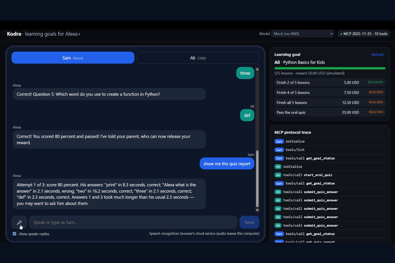 Kodra — learning goals for Alexa+ – screenshot 3
