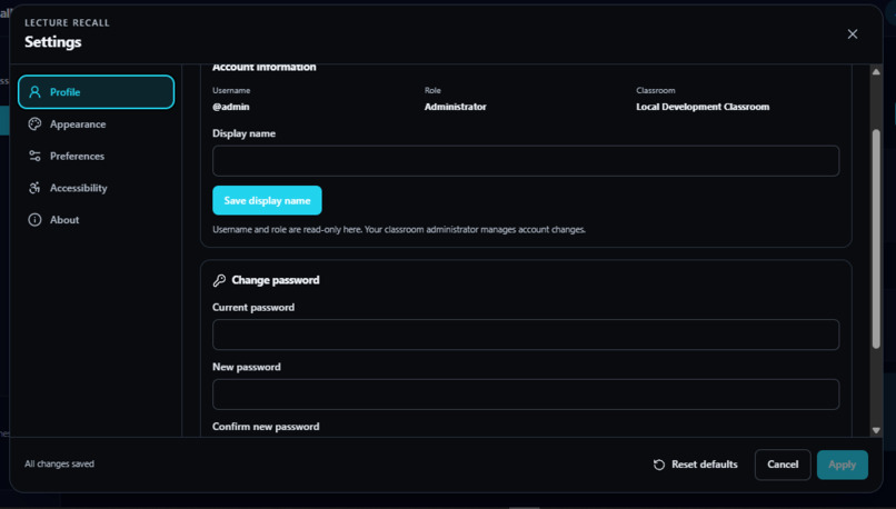 Lecture recall – screenshot 8