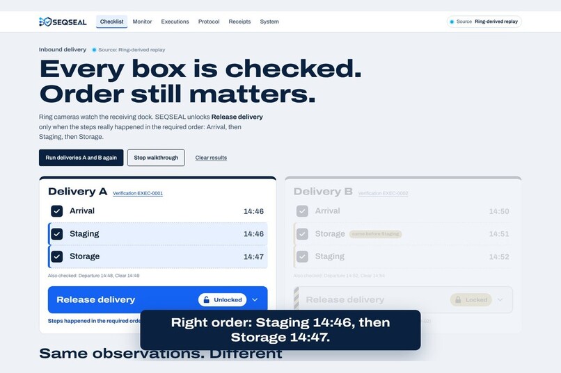 SEQSEAL — A checklist that can see – screenshot 1