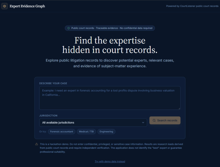 Expert Evidence Graph – screenshot 1