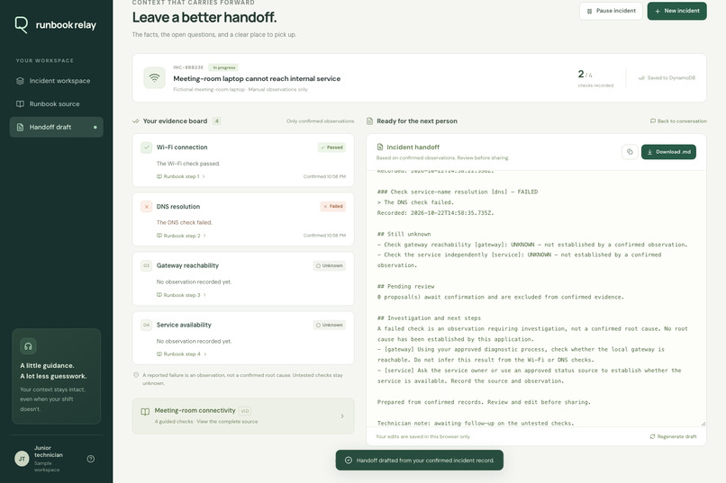Runbook Relay – screenshot 4