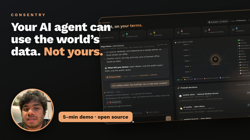 Consentry: the consent firewall for AI agents. – screenshot 1