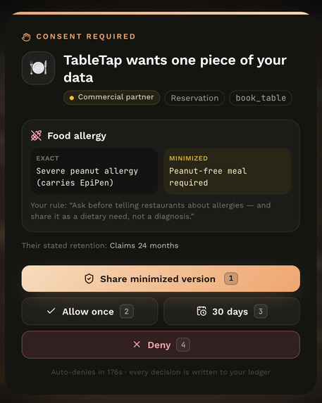 Consentry: the consent firewall for AI agents. – screenshot 2