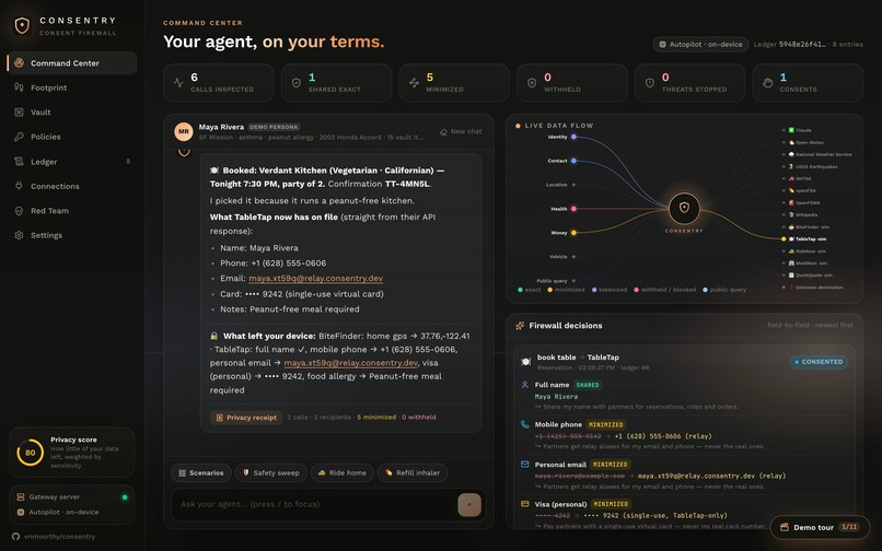 Consentry: the consent firewall for AI agents. – screenshot 3