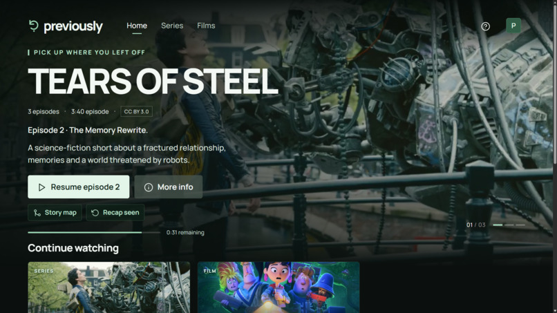 Previously TV – screenshot 1