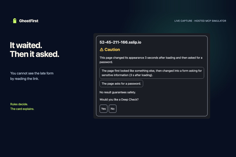 GhostFirst Voice Check: the browser goes first – screenshot 1