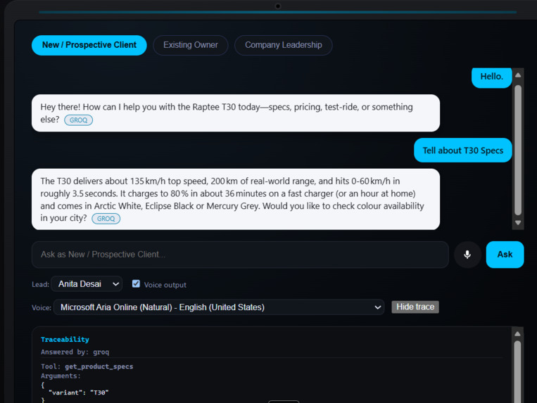 Alexa+ Raptee Ops Agent – screenshot 1
