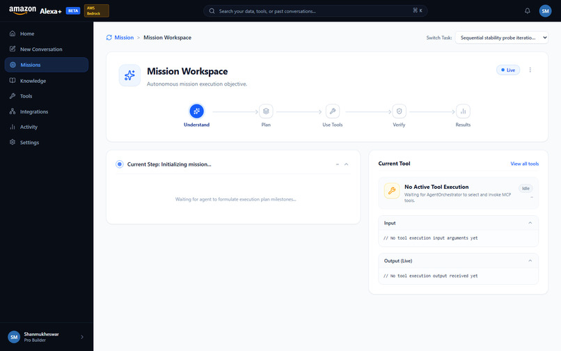 Alexa+: Autonomous Mission Execution Platform – screenshot 4
