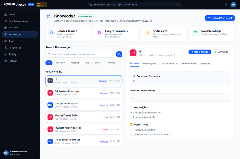 Alexa+: Autonomous Mission Execution Platform – screenshot 6