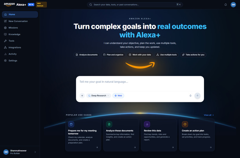 Alexa+: Autonomous Mission Execution Platform – screenshot 1