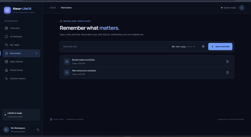 Alexa-lifeos – screenshot 3
