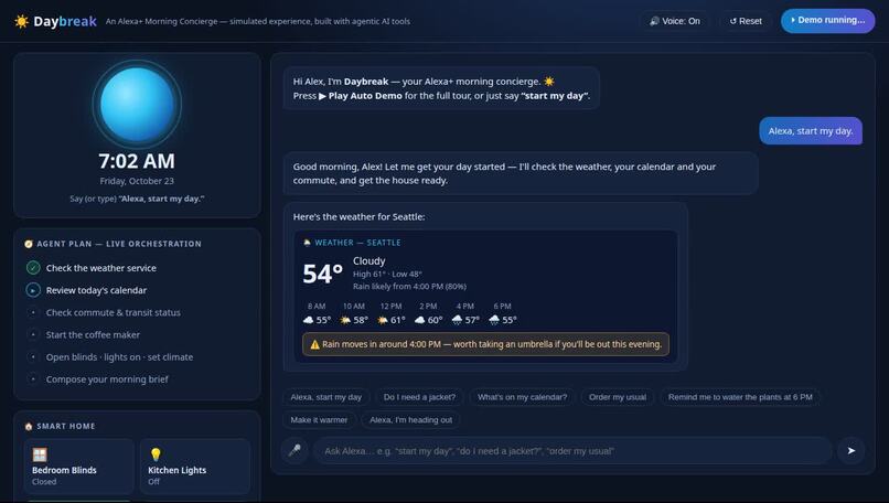 Daybreak — Alexa+ Morning Concierge – screenshot 1