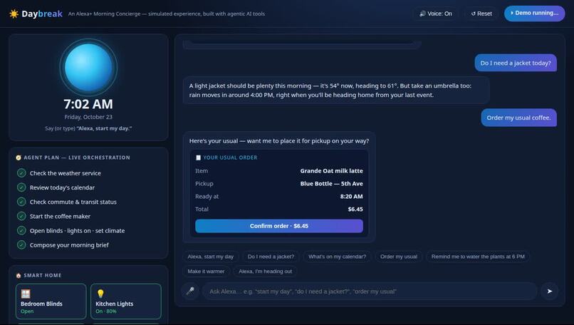 Daybreak — Alexa+ Morning Concierge – screenshot 2